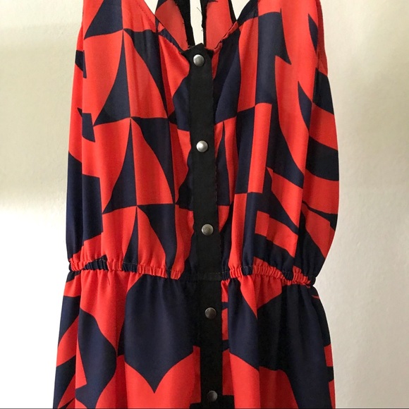 UO Silence & Noise Red & Blue Dress - Picture 3 of 8